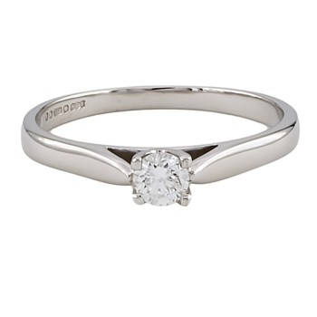 18ct white gold Diamond solitaire Ring size R